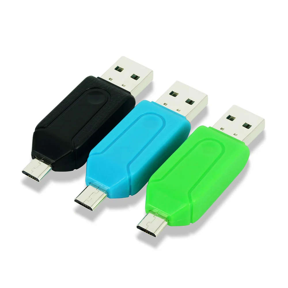 

2 in 1 Micro USB And USB OTG Card Reader High-speed USB2.0 Universal OTG TF/SD for Android Computer Extension Headers