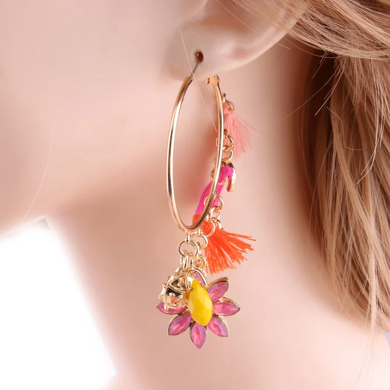 Висячие серьги NeeFu WoFu с крестом брендовые кисточками и кристаллами Мария большие