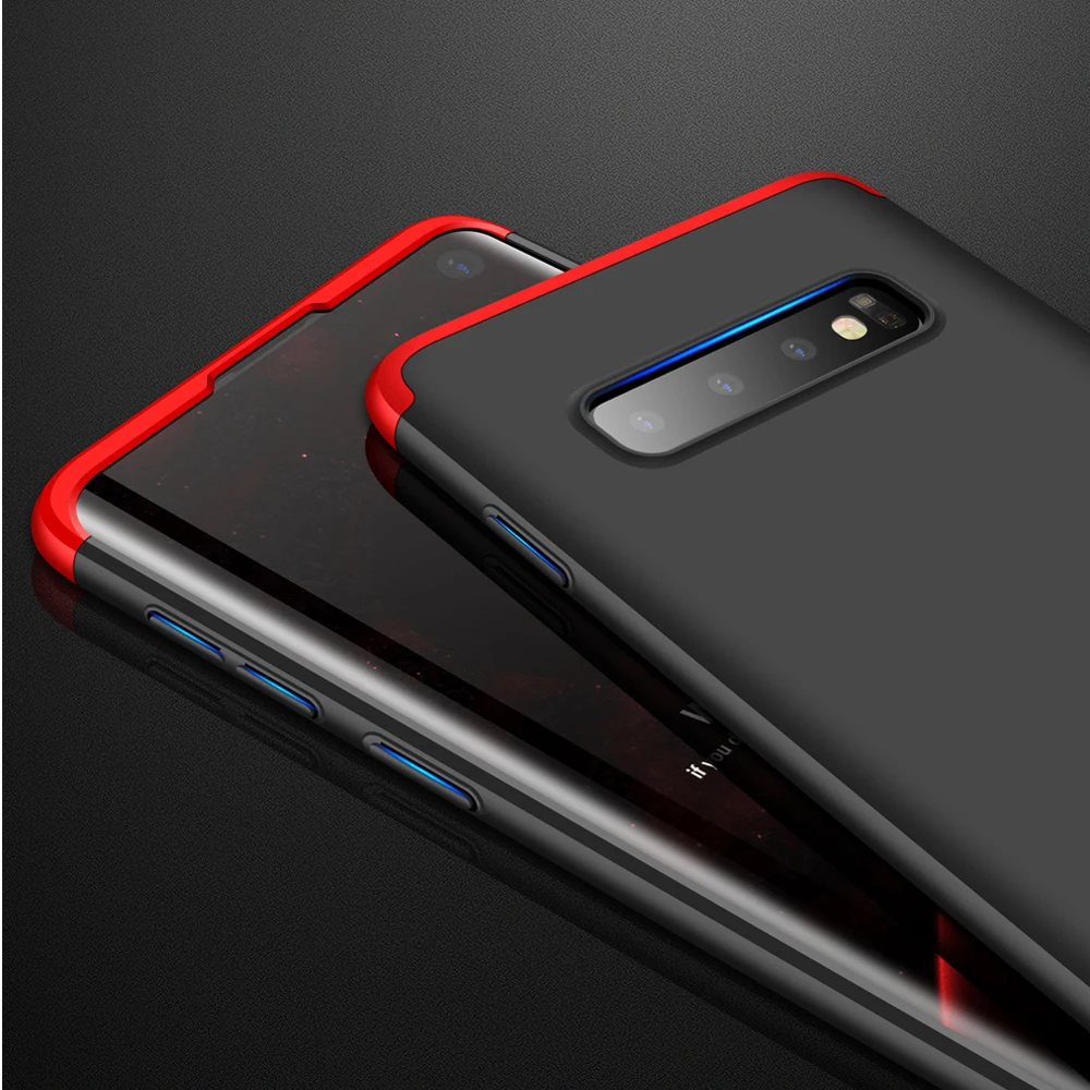 Чехол CCDZ 360 градусов 3 в 1 полной защиты для Samsung Galaxy S10/plus/E с матовым пластиковым задним покрытием.