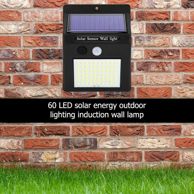 60/70LED Солнечный один/трёхсторонний датчик движения настенный светильник IP65