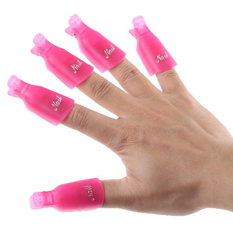 

10 pcs/set Polish Gel Makeup Remover Nail Art UV Nail Polish Remover Polish Package Nail Remover Tool Soak Cap Clip for Women