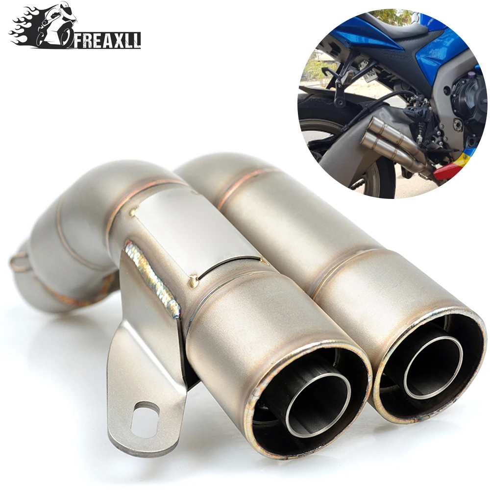 

36-51MM Universal Motorcycle Double Exhaust Muffler Pipe escape moto For Suzuki GSF 600 1250 Bandit S GSX R 750 1000ABS Kawasaki