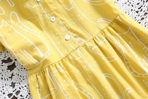 Женские желтые vestidos Mori милые девочки милое платье Новая Летняя мода Питер Пэн