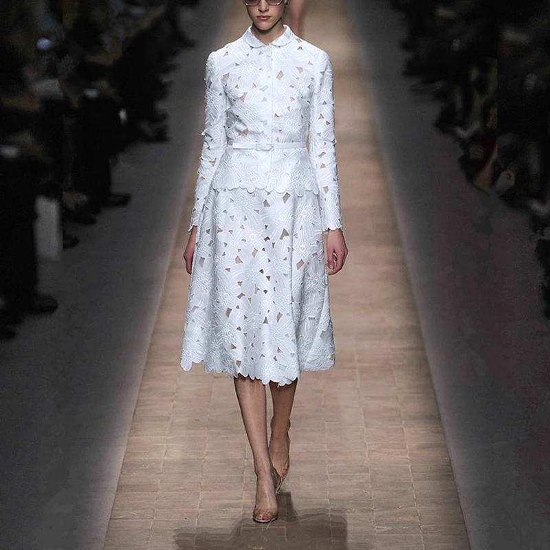 2016 модные брендовые дизайнерские осенние Комплекты Женские сексуальные белые