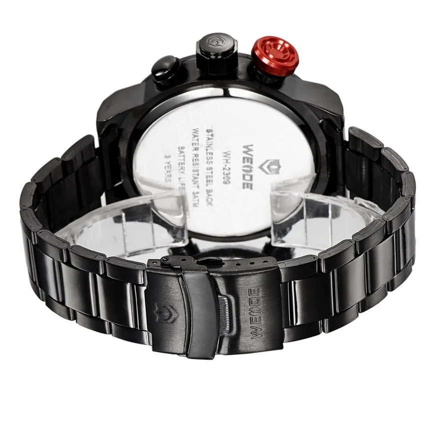 2016 Новинка Марка WEIDE Для мужчин Спортивные часы кварцевые цифровой светодиодный