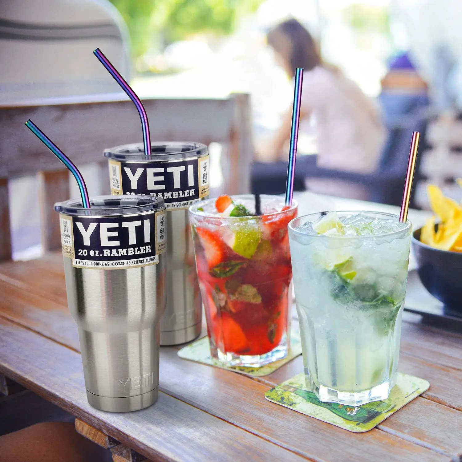 GVCD Multicolor Colorful Stainless Steel Straws 10.5 Inch 8.5 Reusable Rainbow Drinking For 30/20oz Tumbler Cold B | Дом и сад