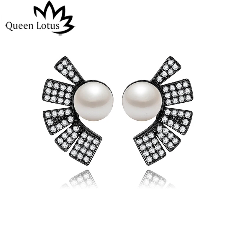 Очаровательные серьги гвоздики Queen Lotus модные ювелирные изделия 2018 роскошные с