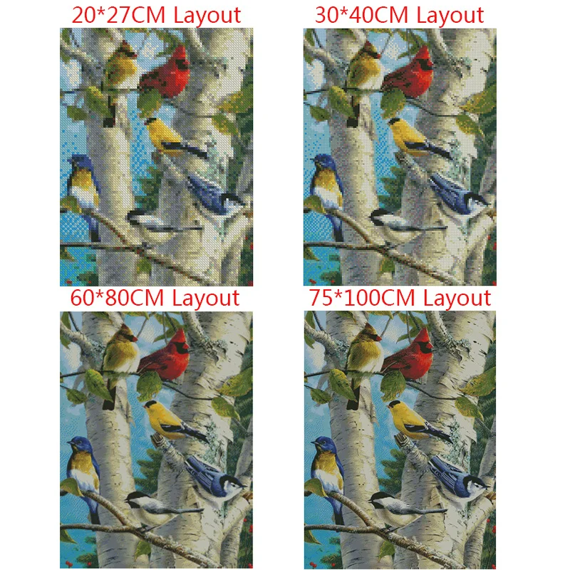 New 3D DIY Diamond Painting Animal Birds Cross Stitch Crystal Needlework Embroidery Full Mosaic Decorative MH037 | Дом и сад