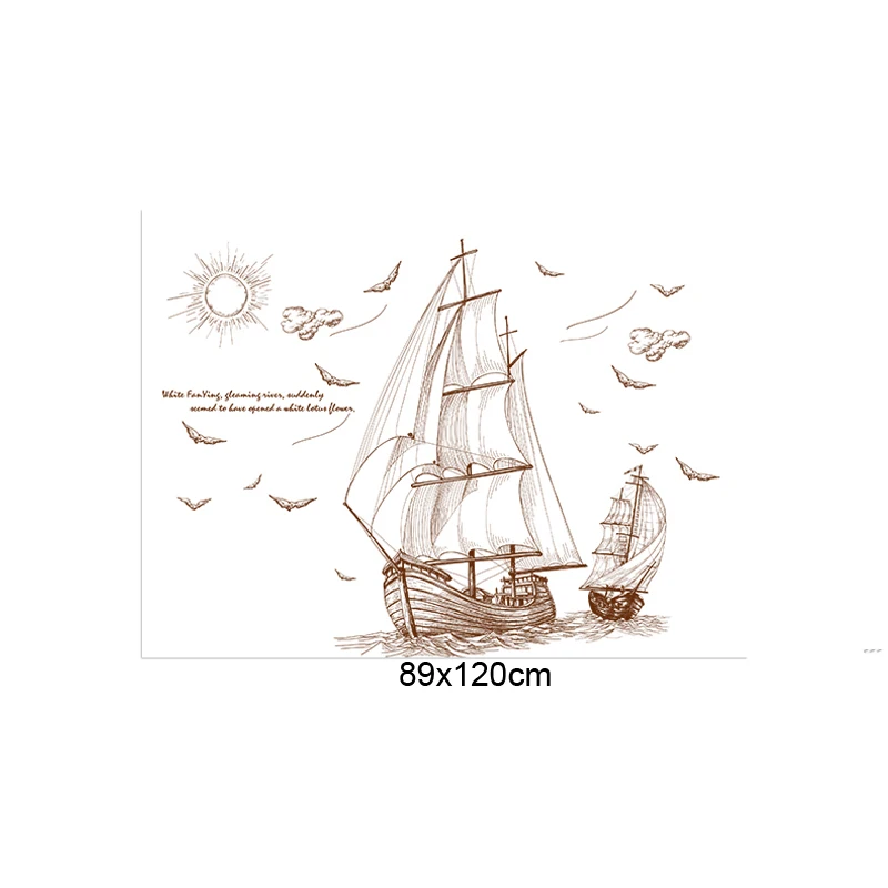 [Fundecor] sailing travel wall stickers home decor living room bedroom bathroom kitchen wallpaper decals poster murals | Дом и сад