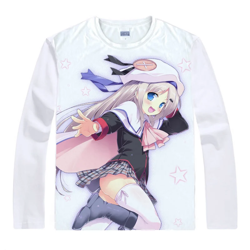 Аниме рубашка Coolprint маленькие бастеры! Футболки с длинным рукавом Saya Tokido Riki Naoe