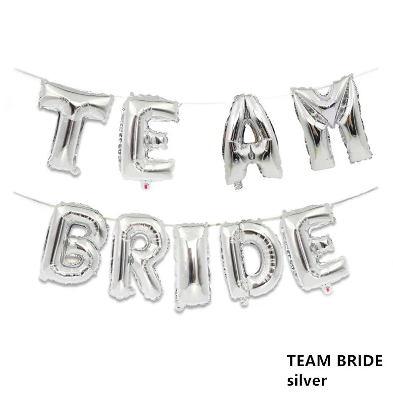 Team bride silver Свадебные украшения с буквенным фольгой шар Mr Mrs свадебный душ Команда Невесты быть воздушный шар Декор курица вечерние принадлежности для вечеринки-девичника - Цвет: Team bride silver