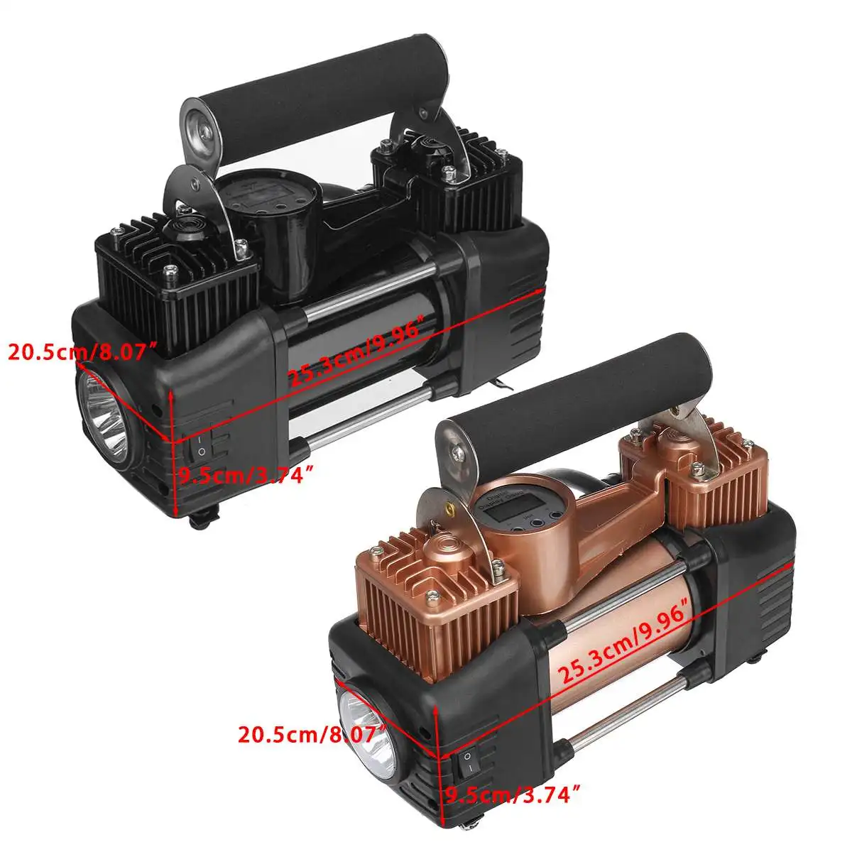Universal 12V 150PSI Digital Portable Double Cylinder Car Air Compressor Tire Tyre Inflator Pump For Car Trucks With Light