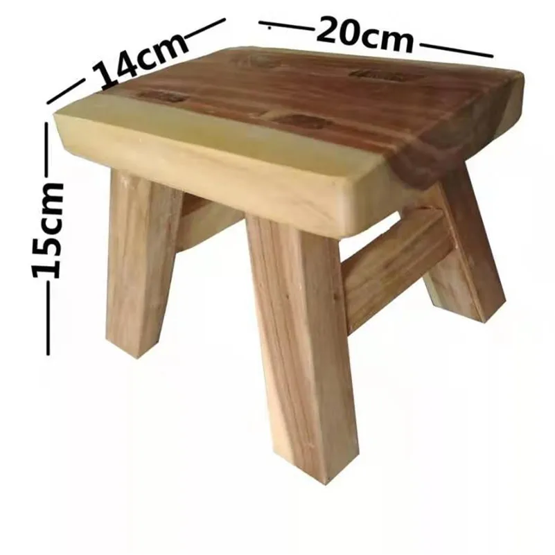 20x14x15(varnish) Детская табуретка из цельной древесины в китайском стиле, моющая одежда малая скамья - Цвет: 20x14x15(varnish)