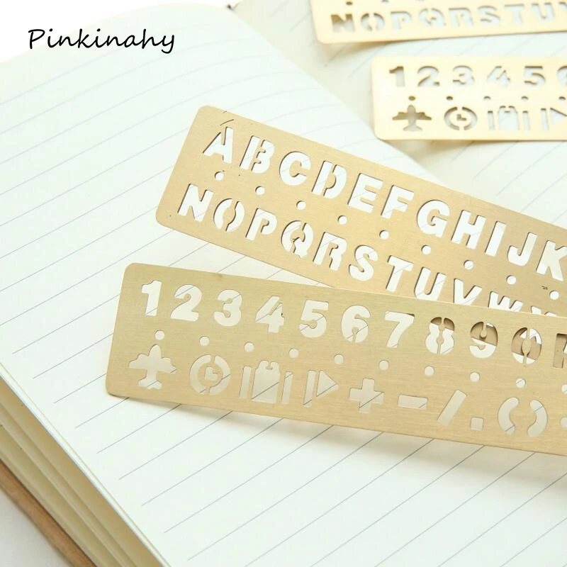 1 металлический золотой шаблон с буквами цифрами алфавитами и рисунками