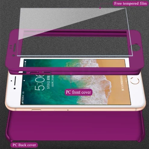 Защитный чехол LISCN на 360 градусов для iPhone 5 SE 6 7 8 P XS XR Xs Max с закаленным стеклом |