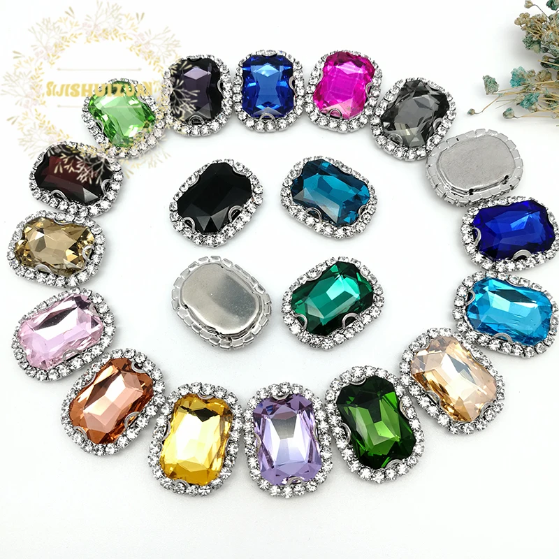 Прямоугольные Стеклянные стразы цвета шампанского с хрустальной пряжкой Diy