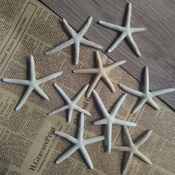 

HappyKiss 10pcs 6-10cm White Starfish Real White Finger Star fish Drapery Hold Great for weddings or party asymmetry party