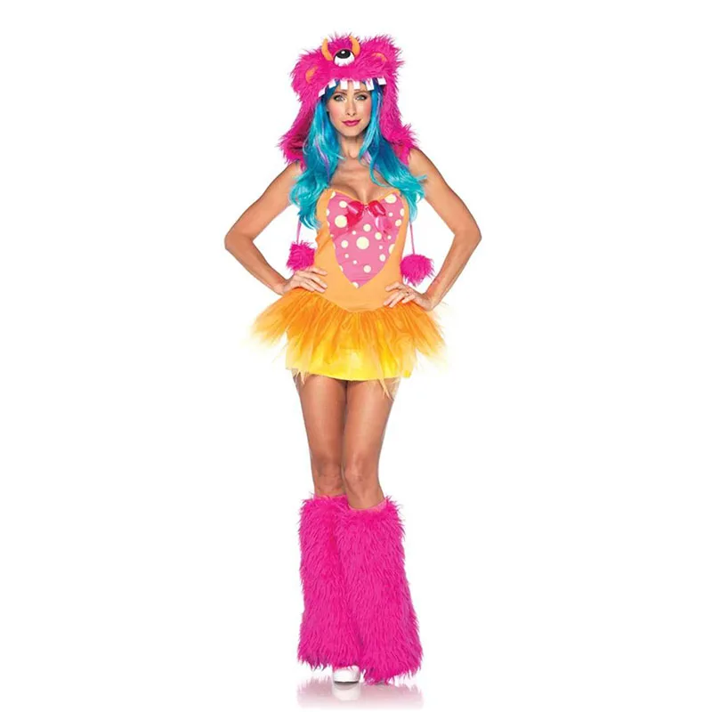 

Shaggy Shelly Sexy Monster Costume For Adult Animal Costume Halloween Costumes For Women Disfraces Adultos Fancy Party Dresses