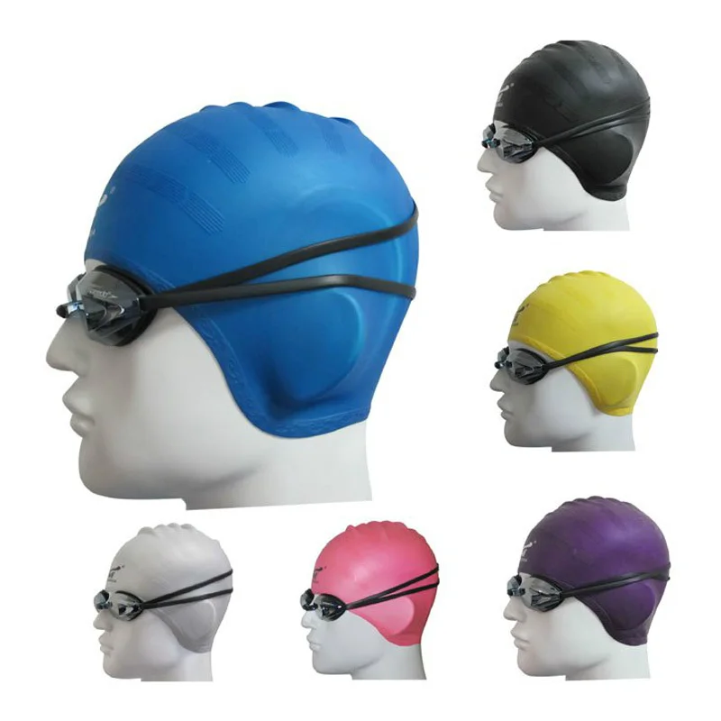 Силиконовая шапочка для плавания волос взрослых шапочки водных видов спорта
