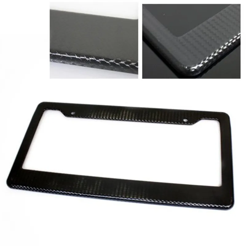 2019 New 2pcs Carbon Fiber Painted Twill License Plate Frame Slim Design With Screw license plate frame car | Автомобили и