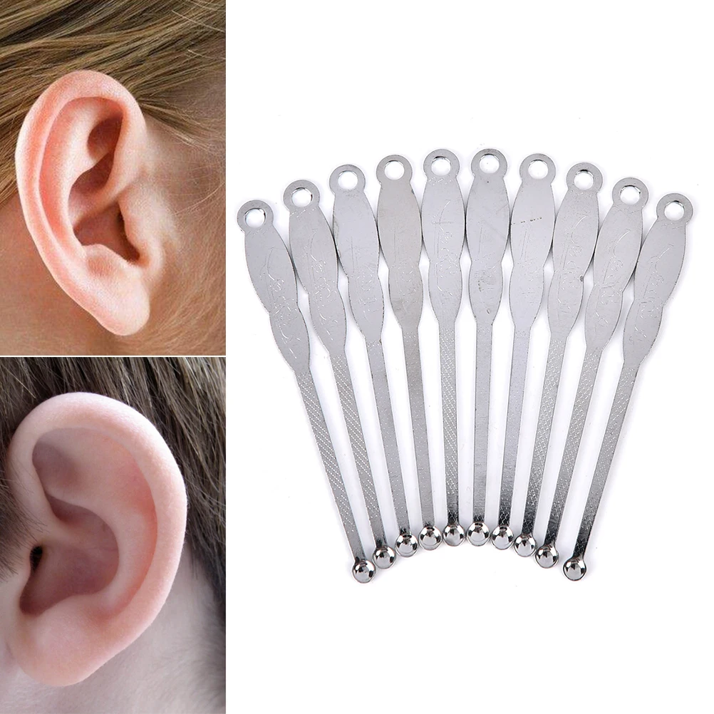 

Durable 10 Pcs Stainless Steel Earpick Ear Pick handle Health Ear Cleaner Cleaning Earwax Remover Curette Care Tools New