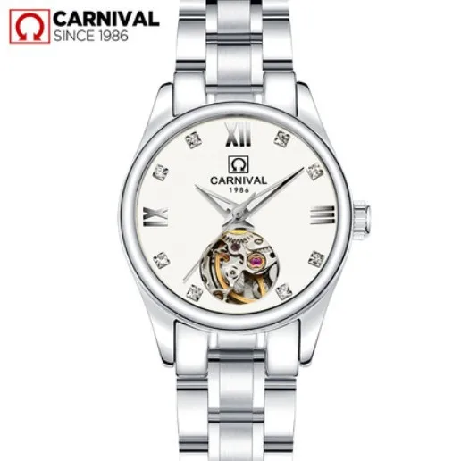 Silver white C8789 Карнавальные Стразы, роскошные Брендовые женские часы, женские часы в стиле милитари, женские часы, relogio feminino saati reloj montre - Цвет: Silver white C8789