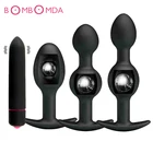 Силиконовая Анальная пробка с металлическим шариком, гладкая Анальная пробка, массажер простаты, пуля, вибратор, взрослые секс-игрушки для мужчин, женщин, мужчин, геев