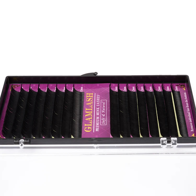GLAMLASH 10 чехлов/Лот 16 рядов натуральные накладные норковые ресницы индивидуальное удлинение ресниц наращивание ресниц принадлежности для макияжа реснички
