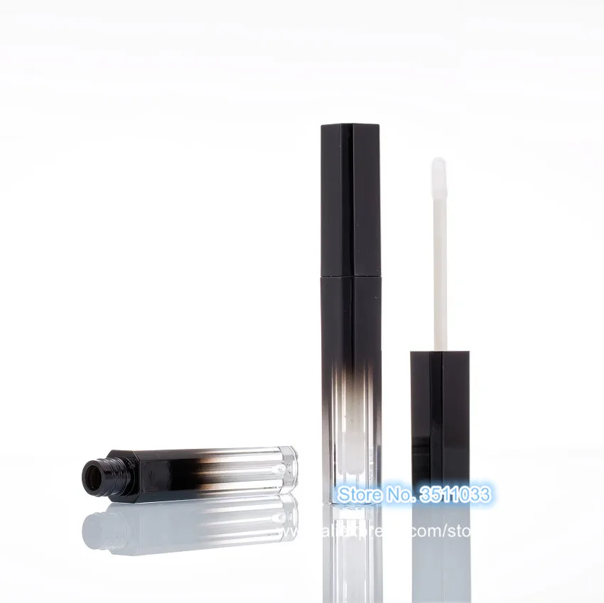 20/60/100pcs Pink Blue Gradient Plastic Cosmetic Lip Gloss Wand Tube Empty Black Square Makeup Glaze Bottle | Красота и здоровье