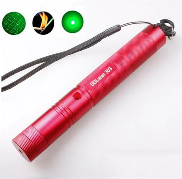

High Power Green Laser Pointer Pen 303 532NM Adjustable Focus Burning Match 2 in 1 Bright Single Point Starry Lazer + Safe Key