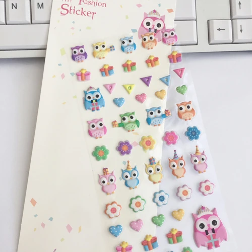 owl 1 лист Kawaii сова кролик Пингвин слон пузырьки самоклеящиеся наклейки DIY палка этикетка телефон ручной счет Декор стикеры канцелярские товары - Цвет: owl