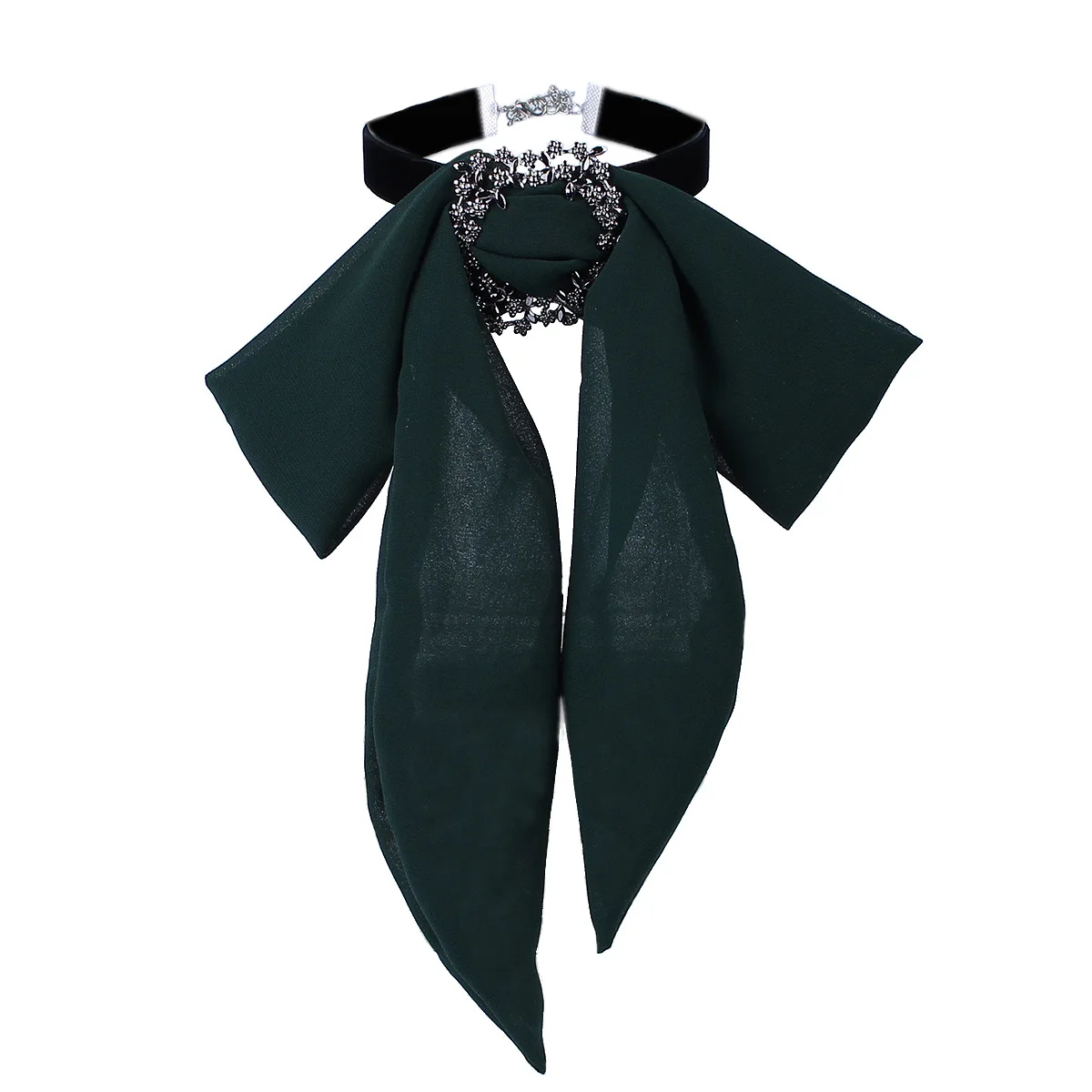 Women Fashion Chiffon Statement Necklace Collar Sweater Chain Choker Pendants for Bowknot Jewelry Wholesale |