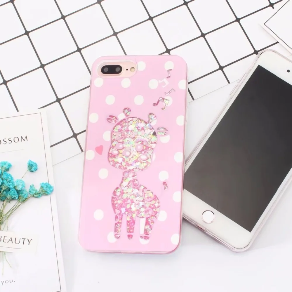 2018 новая вспышка жидкости мягкий чехол для iPhone 7 Plus Симпатичные задняя крышка