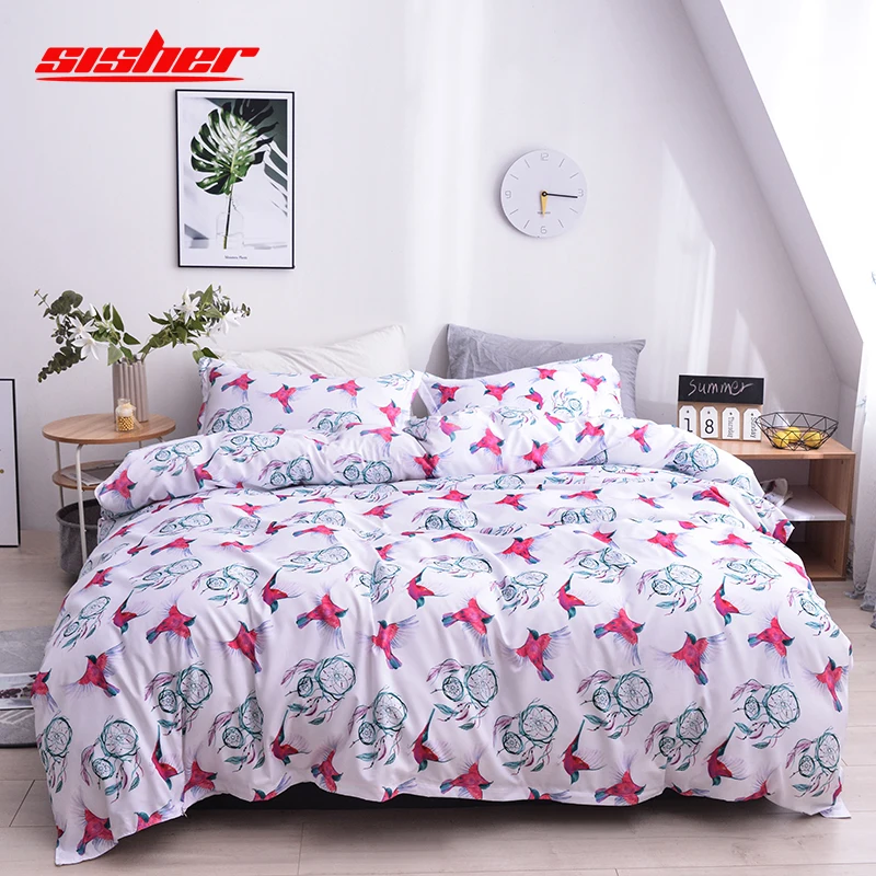 Sisher Modern Style Duvet cover sets Queen Size with Pillowcase Single Double Full King Bedclothes cotton Quilt Covers Set kids | Дом и сад