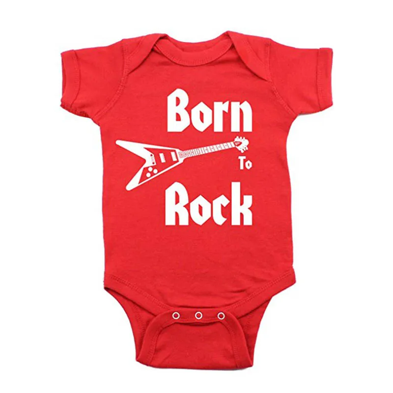 YSCULBUTOL Born to Rock группа-гитара Rockstar детский Цельный боди с коротким рукавом