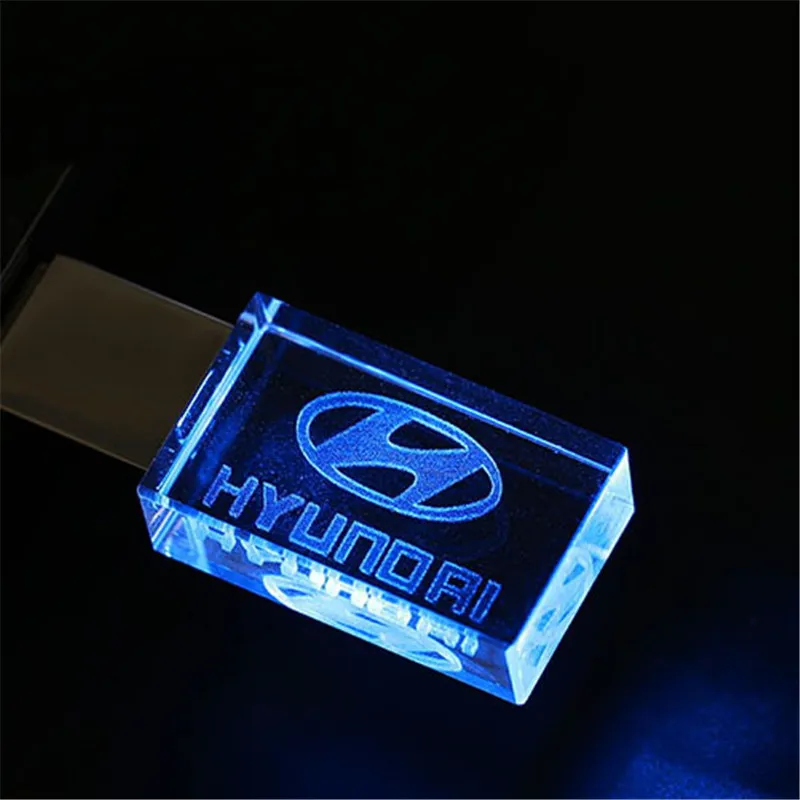 blue Современный hyundai crystal+ металлический USB флеш-накопитель 4 ГБ 8 ГБ 16 ГБ 32 ГБ 64 ГБ 128 Гб Внешняя карта памяти u диск - Цвет: blue