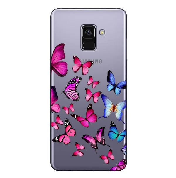 Чехлы для телефонов Samsung A6 A8 Plus 2018 чехол Фламинго Мягкий ТПУ Модный цветочный