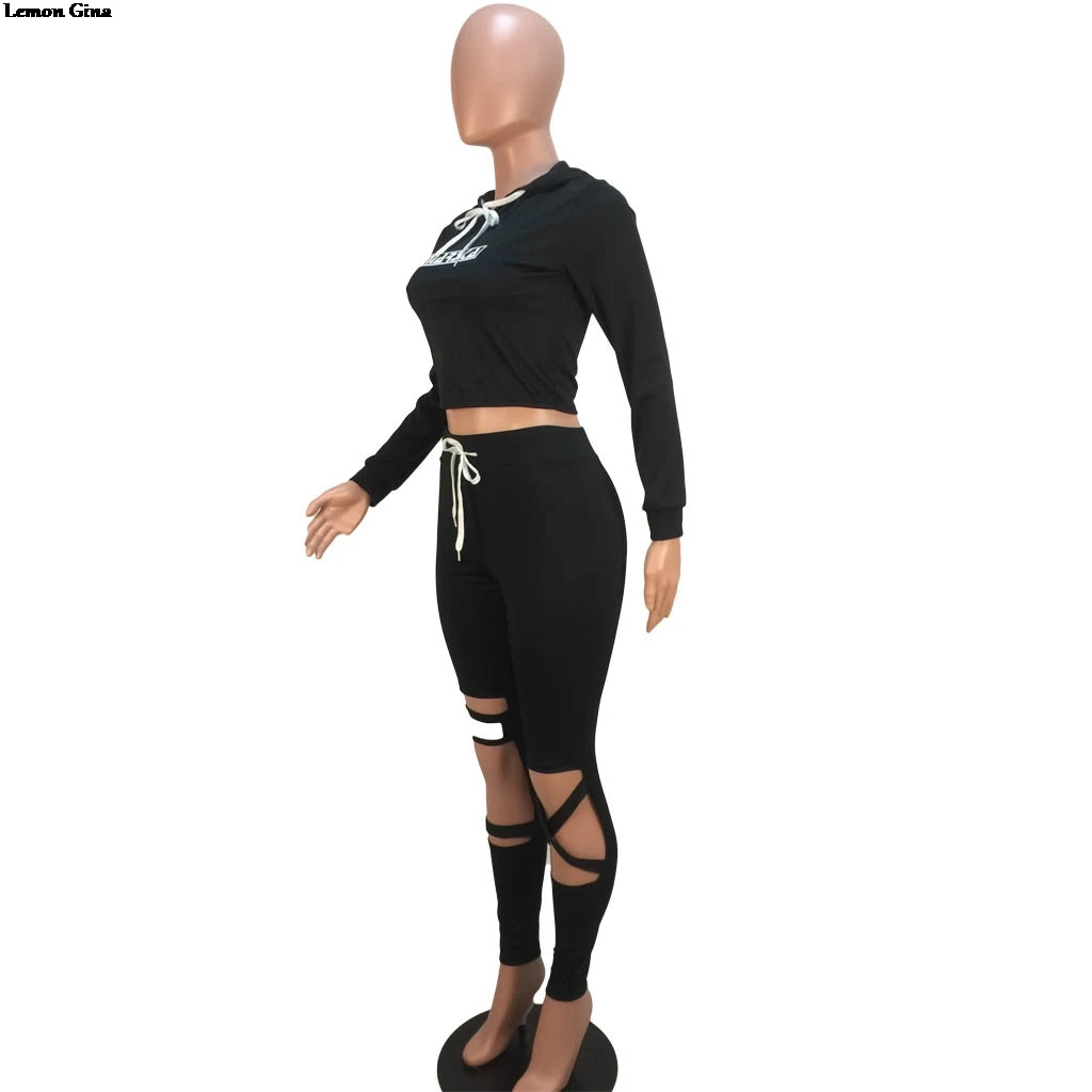 Новые спортивные женские костюмы с буквенным принтом толстовки капюшоном и