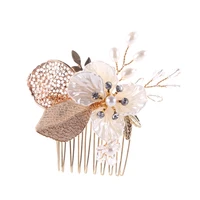 bride comb wedding leaf flower bridal hairpins floral women jewelry accessories