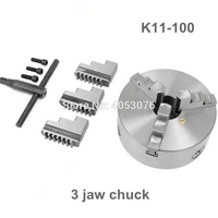 new 3 jaw manual lathe chuck 100mm 4 self centering chuck three jaws sanou k11 100 hardened steel for drilling milling machine