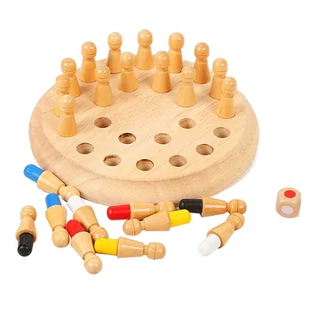 BSTFAMLY Children Memory Chess Wooden Six Color 17.5*17.5*5cm 24 Pieces / Set Table Puzzle Game Child Toy Interesting Gift M02 2