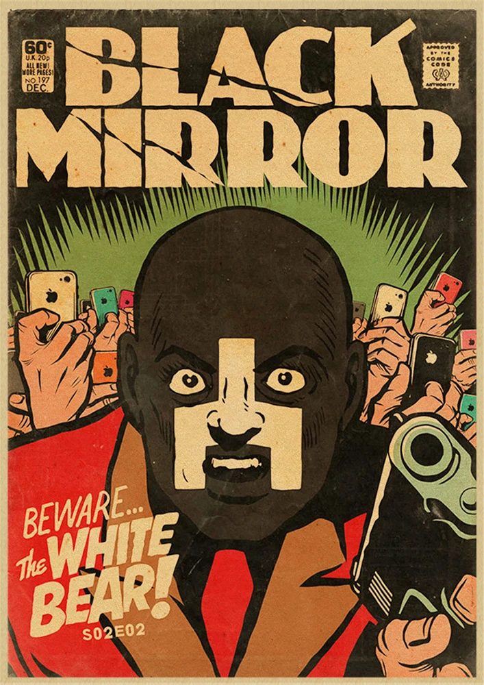 Classic Movie Black Mirror Vintage Kraft Paper Poster Good Quality Painting Retro Poster For Home Bar Wall Deco - Цвет: Тёмно-синий
