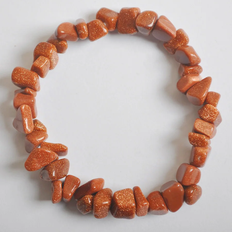 

Lucky Chip Beads Golden Sandstone Stretch Bracelet 8 Inch Jewelry G668