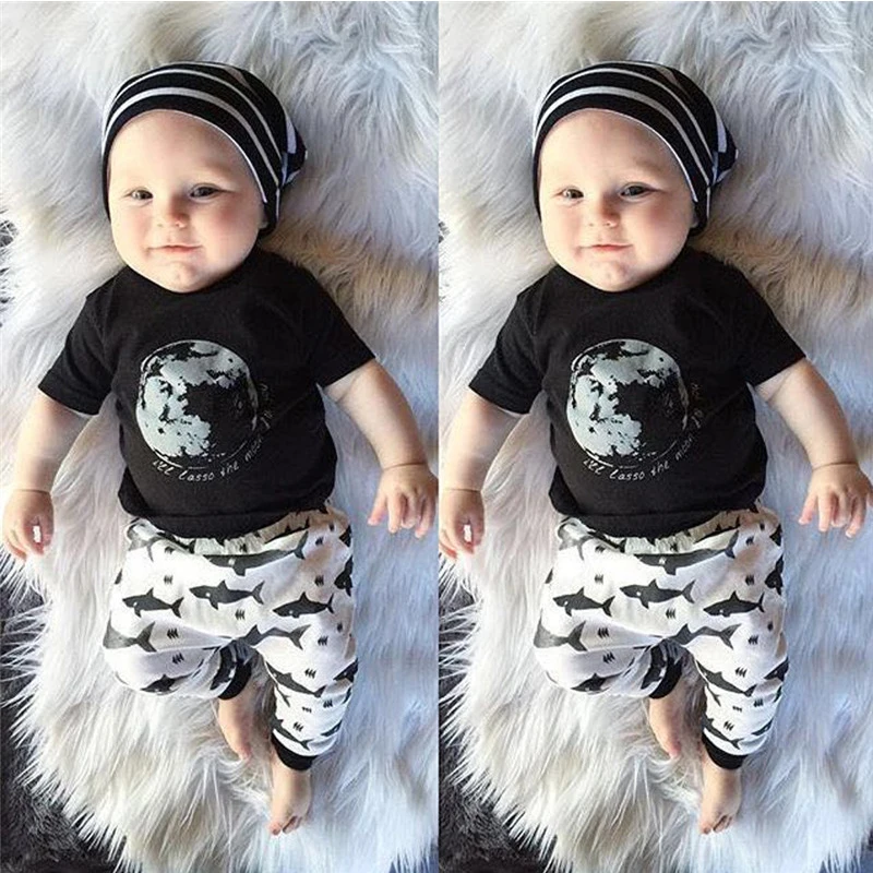 Мальчики Одежда Наборы Камуфляж Стиль Хлопка майка + Брюки Дети Мода Детская |