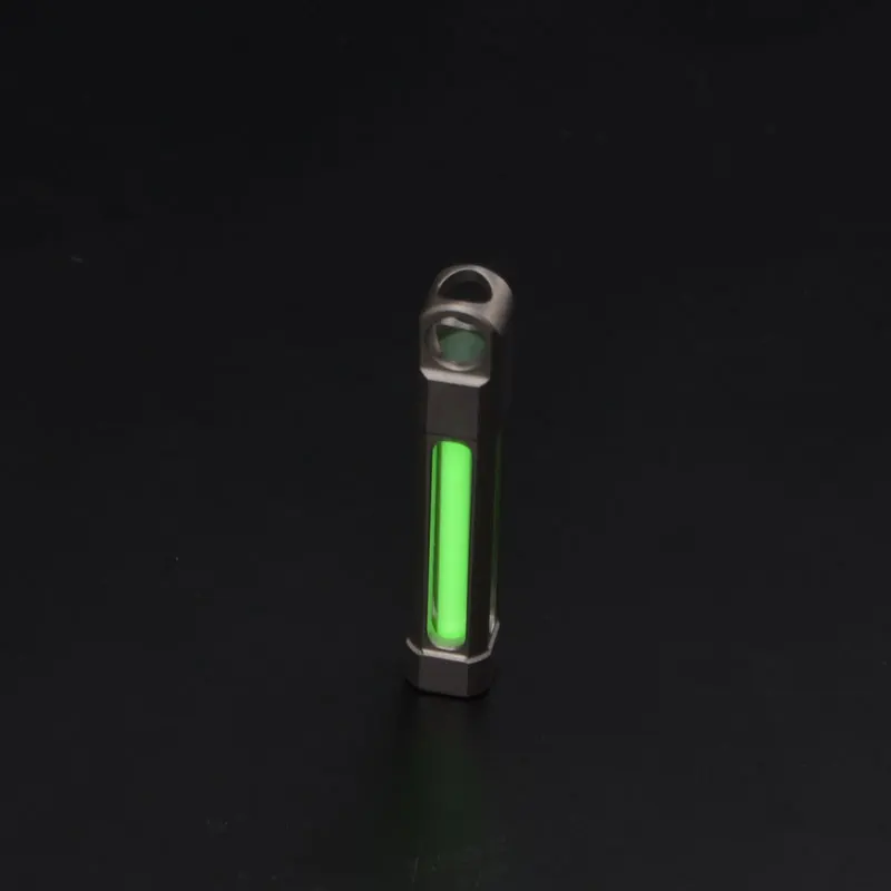 Green Самосветящийся 25 лет в сфере производства titanium сплав Тритий газовая лампа кольцо для ключей спасательные аварийный светильник для подарка тритиевая лампа - Цвет: Green