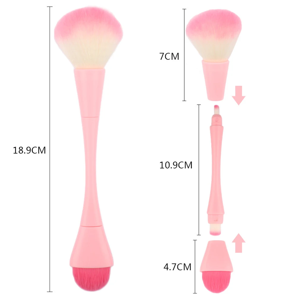 4 в 1 косметика двухсторонняя кисть основа для макияжа пудра тени век губ набор