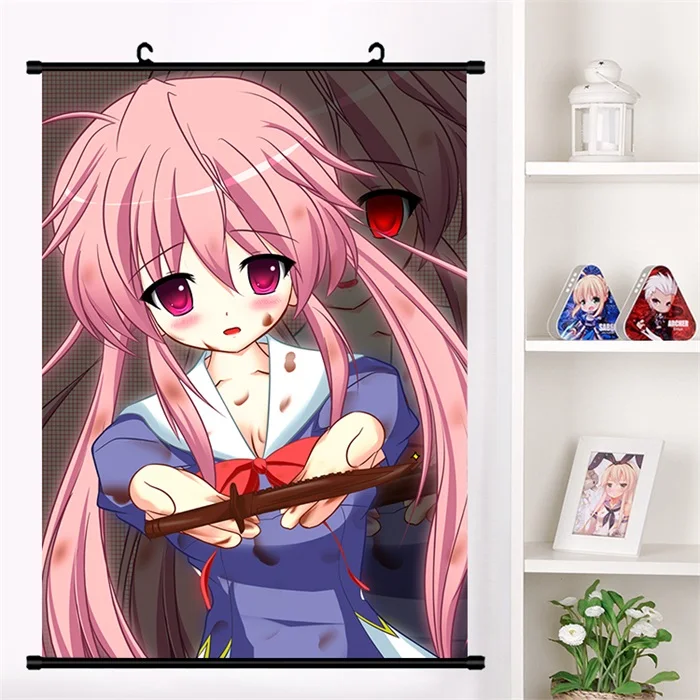L Японское аниме Mirai Nikki Amano Yukiteru Gasai Yuno Настенная роспись плакат Настенные подвесные плакаты коллекция домашнего декора - Цвет: L