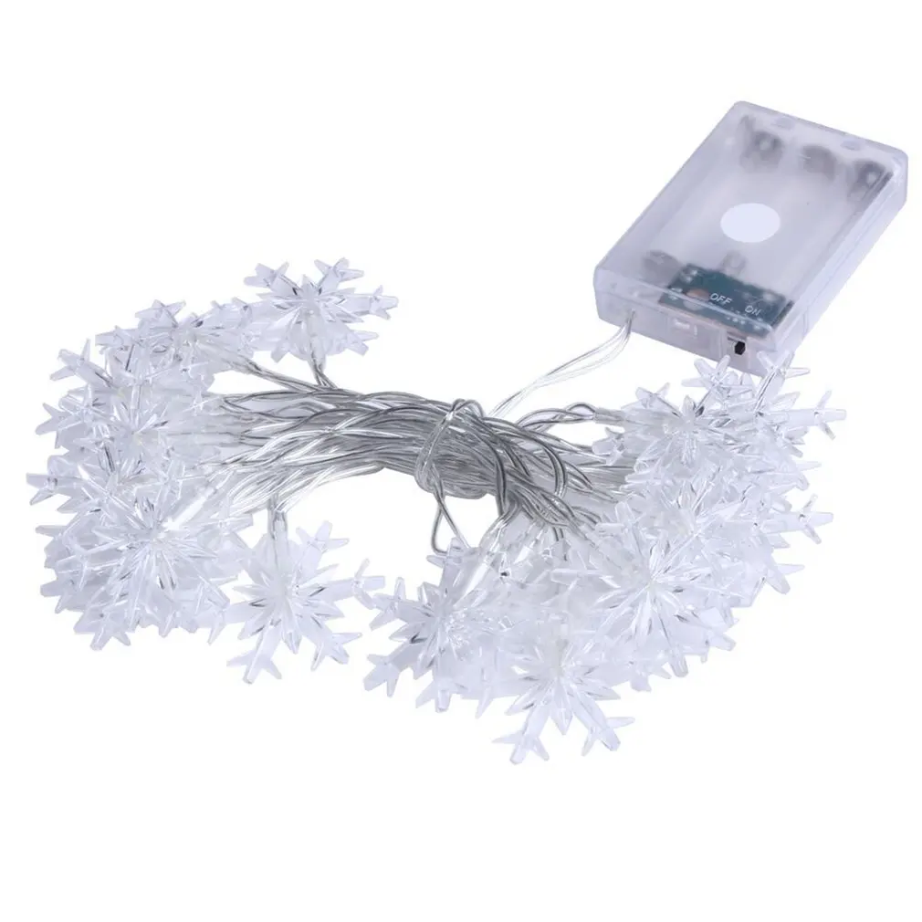 ICOCO 6.89ft 2.1m 20 LED Snowflake Fairy String Light Battery Operated Night for Xmas Wedding Patio Garland Party Decor | Лампы и