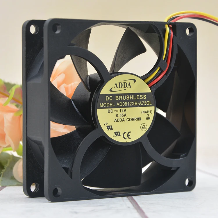 Корпус ADDA 8025 DC 12V 0.55A 8 см 80 мм чехол для инвертора сервера компьютера ПК вентилятор