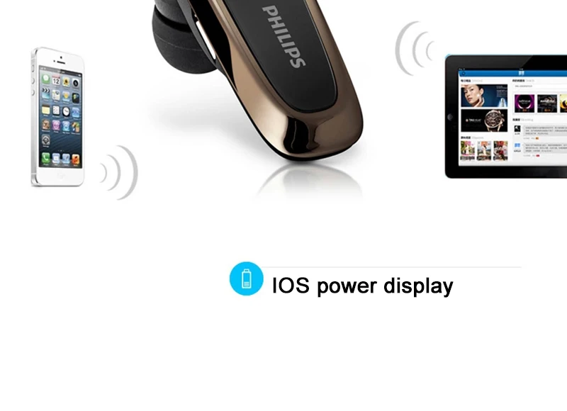 Philips SHB1700 Bluetooth наушники с литиевой Батарея Bluetooth 4,0 Шум снижение Функция для Iphone 8/8Plus официальный Тесты